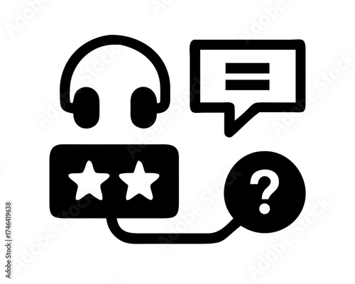Customer service rating and question mark