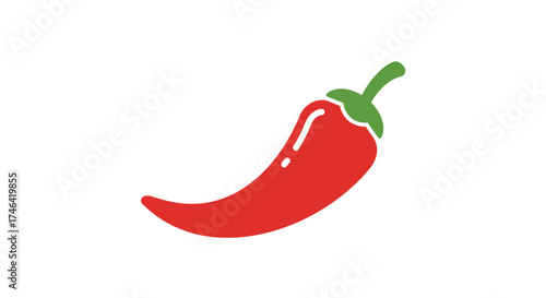 Stylized red chili pepper vector illustration isolated on white background