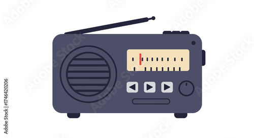 Vintage radio illustration retro design for media and communication projects