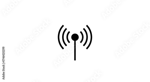 Wireless signal icon isolated on white background for digital communication