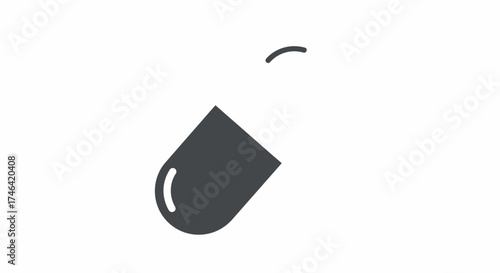 Abstract image of a pill capsule graphic with an opening