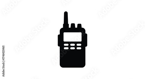 Simple silhouette icon of a portable two-way radio communication device for broadcast and emergency services silhouette