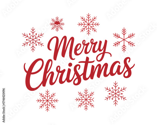 Festive Merry Christmas Greeting with Snowflake Accents