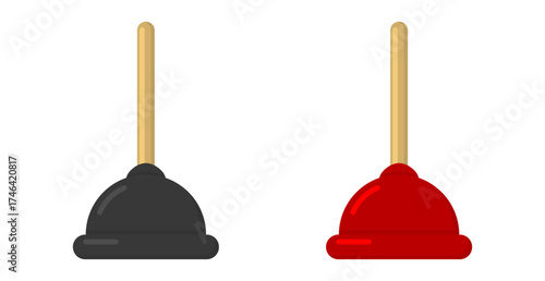 Toilet Plunger Icon Isolated on Transparent Background. Bathroom Cleaning Tool. Vector Illustration