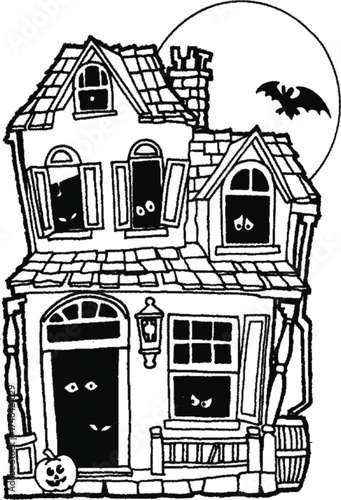 set of cartoon house