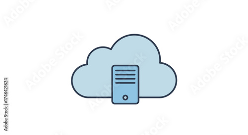 Cloud computing concept illustration server storage data security