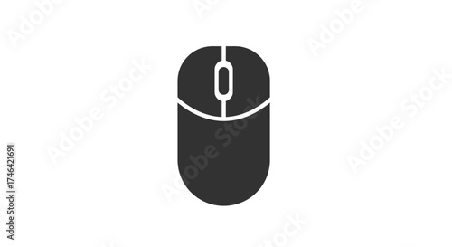 Computer mouse icon on white background for technology and design
