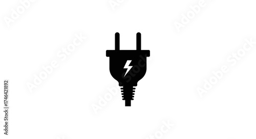 Electric plug icon on white background illustrating power and electricity concept