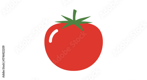 Fresh red tomato illustration isolated on white background for various uses