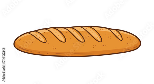 Freshly baked loaf of bread isolated on white background for design