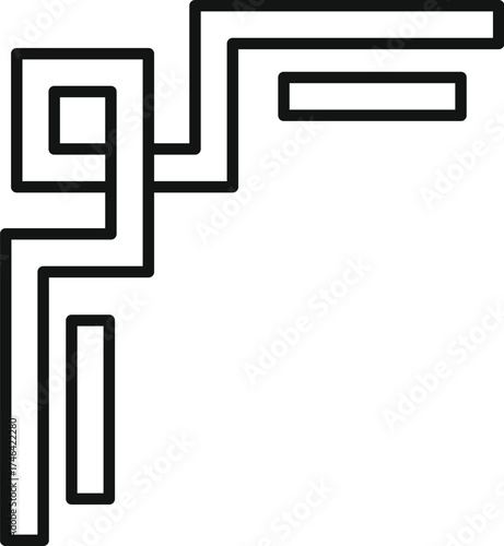 Intricate line art forming an abstract geometric corner design element, perfect for modern and minimalist projects