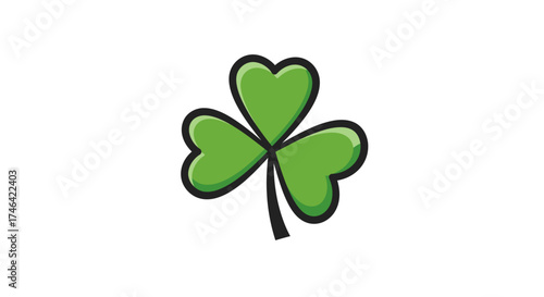 Green shamrock illustration on white background for irish celebration