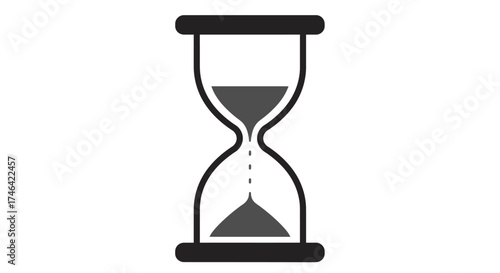 Hourglass icon on white background time and concept illustration