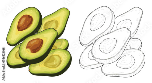 A pile of freshly cut ripe avocados ready for healthy eating.