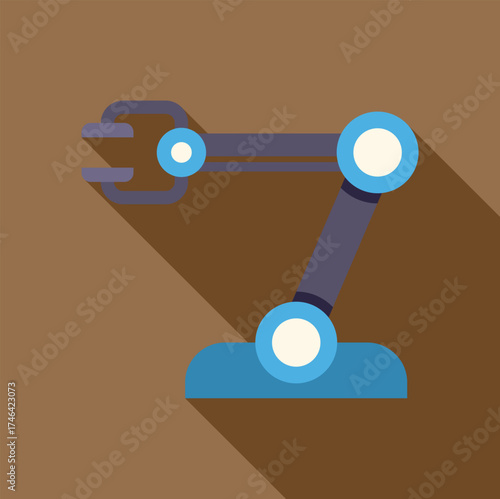 Mechanical arm performing repetitive tasks, symbolizing industrial automation and efficiency