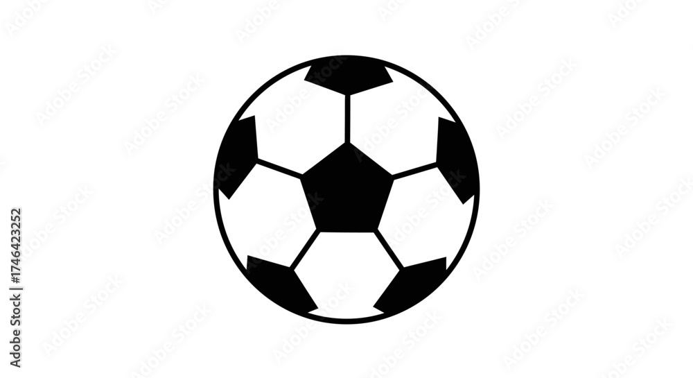 Obraz premium Isolated soccer ball illustration black and white on a plain background