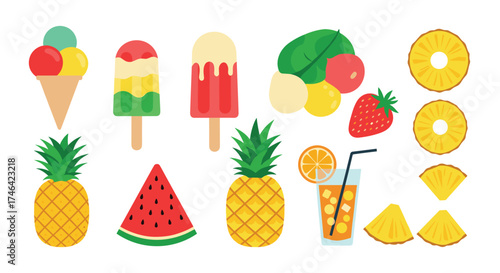 A vibrant collection of sweet summer treats and refreshing fruits.