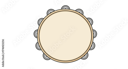 Isolated tambourine illustration musical instrument on white background