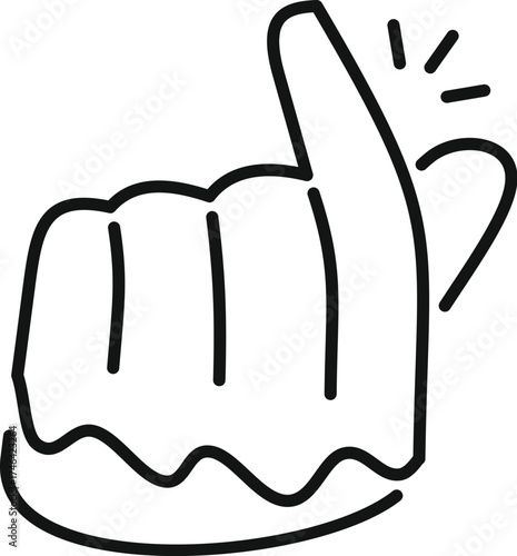 Cartoon hand making thumbs up gesture, expressing approval and positive feedback