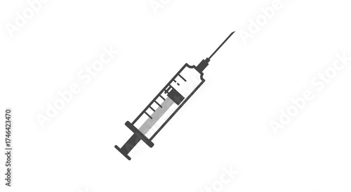 Medical syringe isolated on white background healthcare and vaccination concept