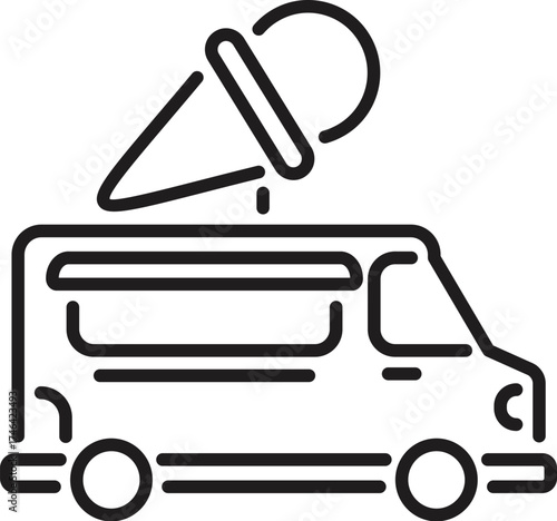 Ice cream truck serving refreshing ice cream cones on a hot summer day