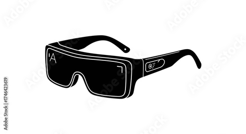 Modern smart glasses technology vector illustration on white background