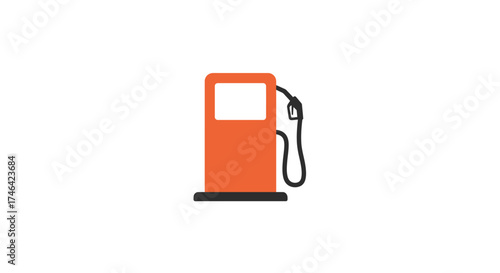 Orange gas pump icon on a white background energy fuel concept illustration