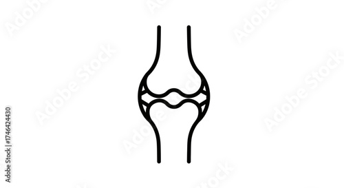 Simplified skeletal joint illustration for healthcare and medical education