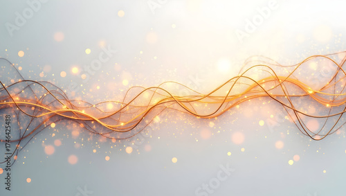 Alpha wave An abstract linework composition of neural pathways, golden alpha waves zig-zagging through the web, everything softly glowing and isolated(1)