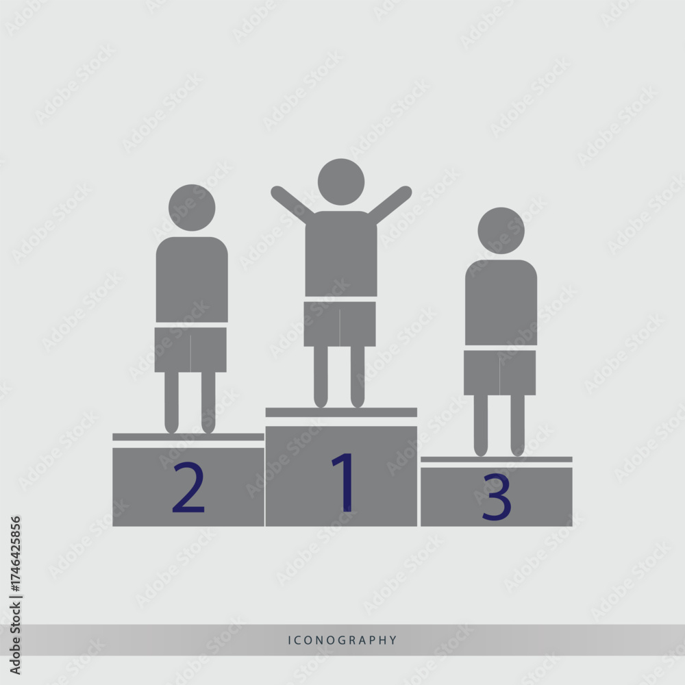 Fototapeta premium Celebrate Success with this Minimalist Podium Icon Representing Achievement, Winning, and Ranking in Sports, Business, or Education on Clean Background