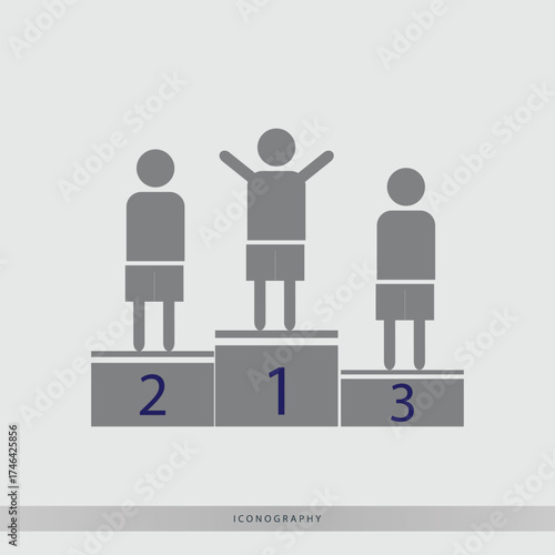 Celebrate Success with this Minimalist Podium Icon Representing Achievement, Winning, and Ranking in Sports, Business, or Education on Clean Background