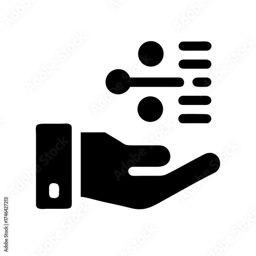 Vector art of hand holding money this icon represents financial support, investment, and wealth management in a simple and modern design