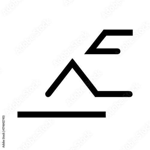 Vector art of minimalist icon of a house with a chimney and a base, simple and clean design for various applications and creative projects