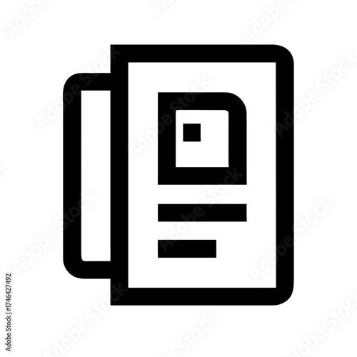 Vector art of newspaper icon, depicting a folded newspaper with a headline and text, representing news, information, and current events in a simple design