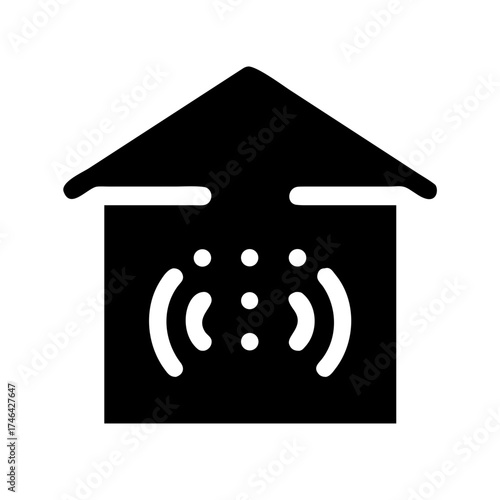 Vector art of smart home wifi signal icon, representing modern technology and connected living, perfect for digital and techrelated designs