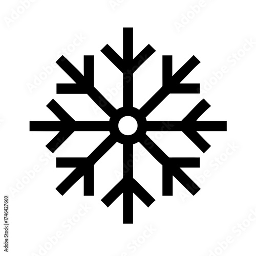 Vector art of snowflake icon symbol of winter, christmas, and new year decorative element for festive designs and holiday themes simple and elegant graphic