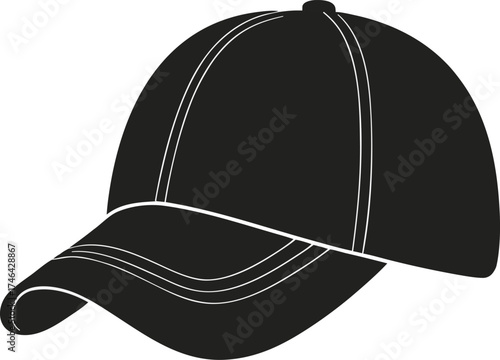Head Cap Full Black Vector Silhouette