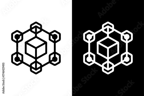 Chain Link Icon — Blockchain Connection and Digital Currency Symbol.