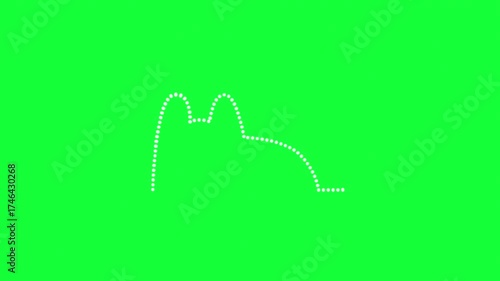 audio spectrum with cat lined figure on green screen