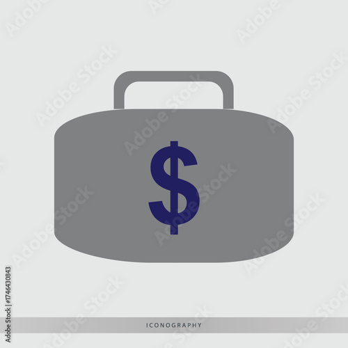 Secure briefcase icon symbolizing financial security, wealth, and business investment opportunities.