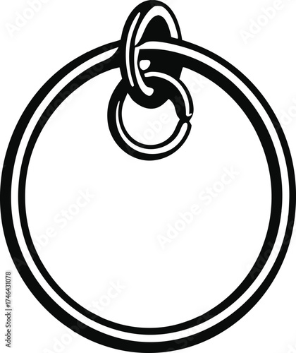 Key Ring Outline Vector Illustration