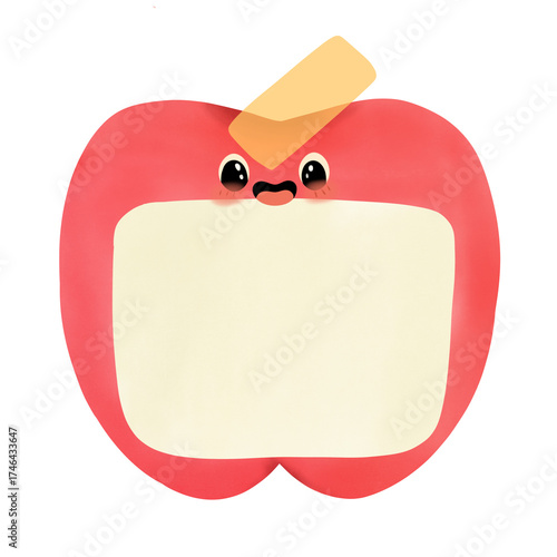 Cute Apple Shaped Note Paper with Blank Space