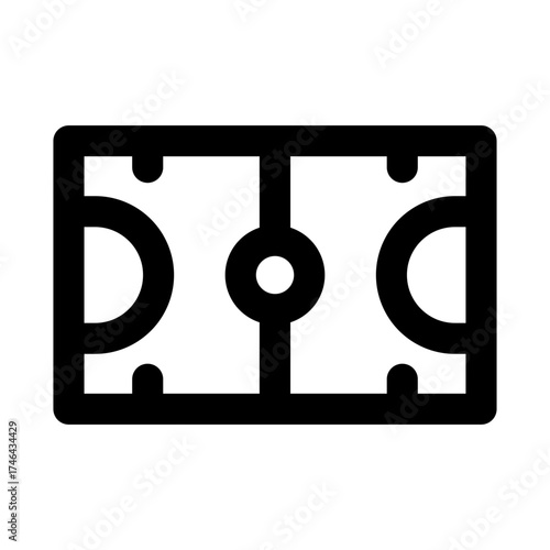 Flat minimal sports ground icon set for athletics, recreation, and event design projects