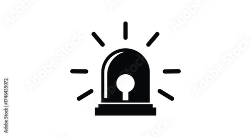 Alert siren icon symbol graphic representing warning danger emergency notification signal light flashing silhouette