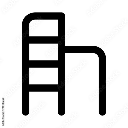 Versatile sleek ladder icon set for construction, safety, and design project concepts