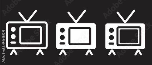 Tv icon set. television icon vector. tv icon flat vector icon. television sign and symbol. Tv icon set. television icon , retro tv icon