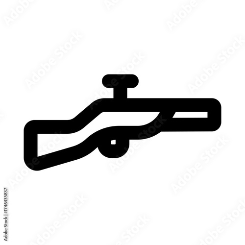 Striking flat shotgun icon set for hunting, sports shooting, and safety design projects