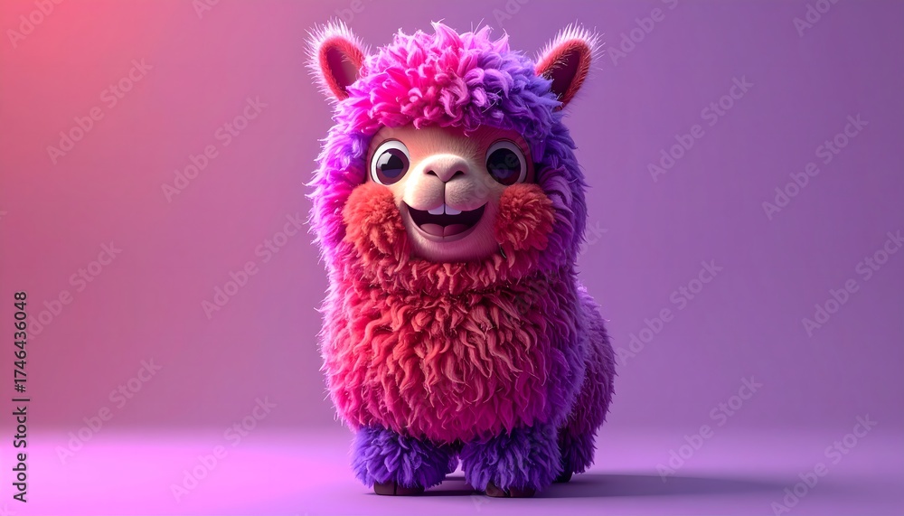Fototapeta premium Pink and Purple Alpaca