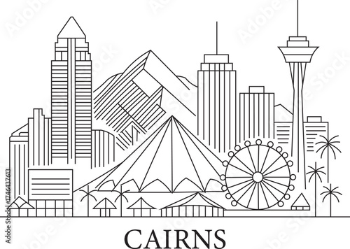 Cairns City Line Draw Simple Minimalist
