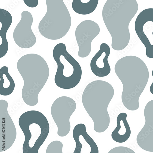 Abstract seamless repeat pattern, pastel organic forms and spots. Modern trending background. Minimalist design